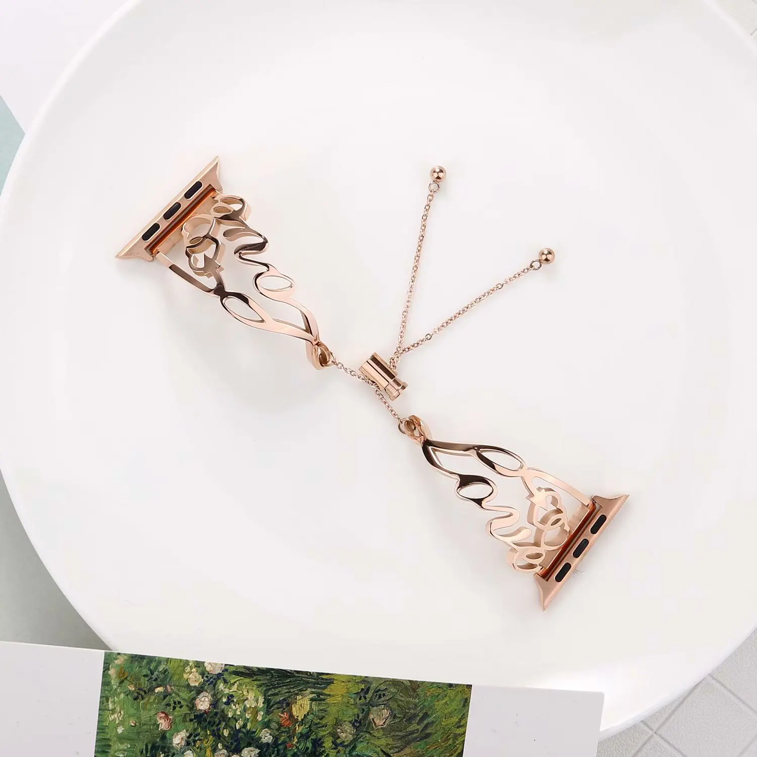 Strap for Apple Watch bracelet Love hollowed out Stainless Steel band for 49mm45mm44mm42mm41mm40mm38mm steel strap for Iwatch