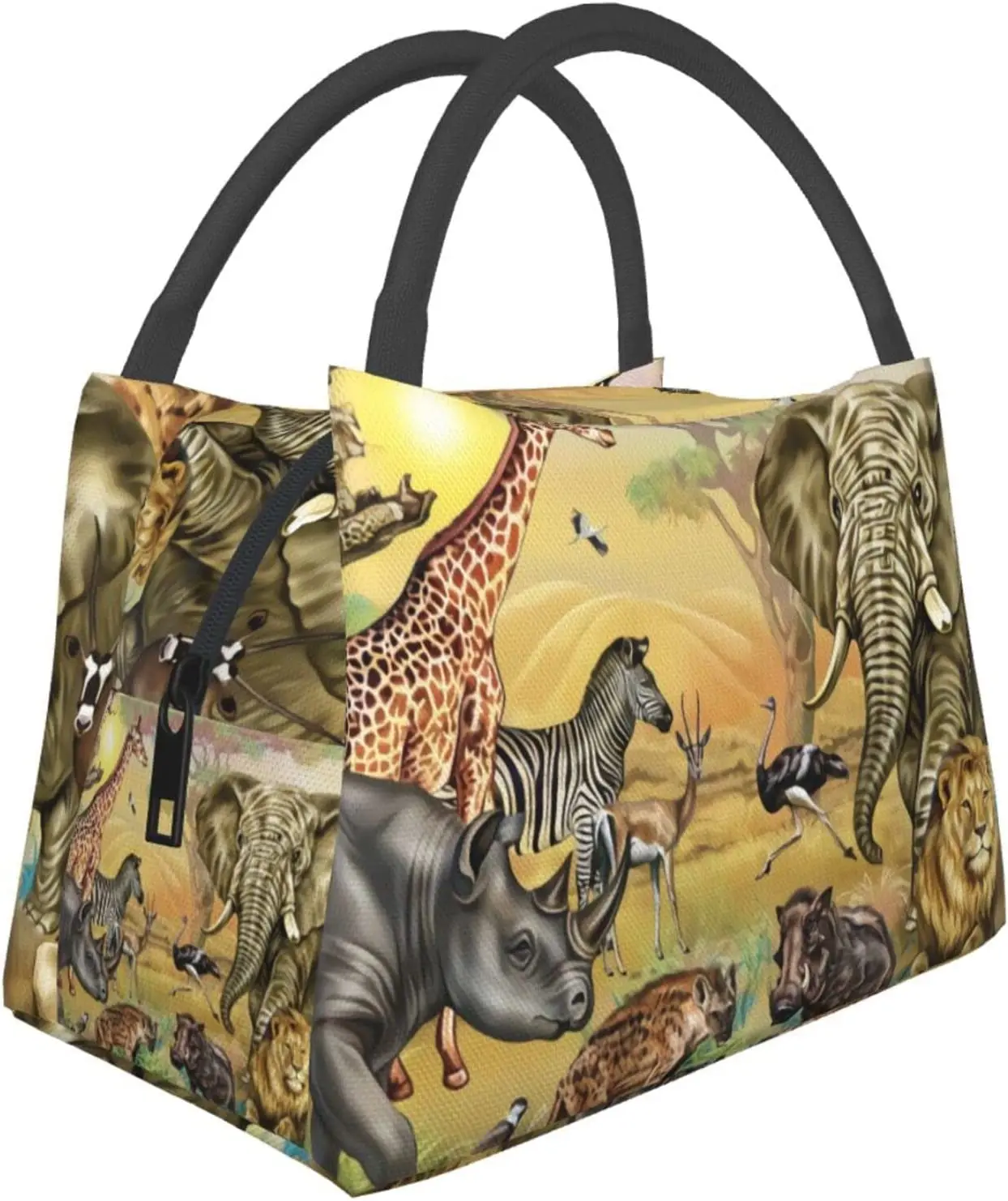 

African Animals Lunch Bag Cooler Tote Box For Women Men Kids Lunch Bag Insulated Tote Bag Cooler Bag Reusable Lunch Tote