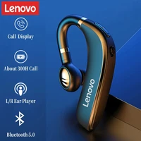 lenovo hx106 bluetooth earphone wireless headphone single ear hook headset stereo music sports business driving earbuds with mic