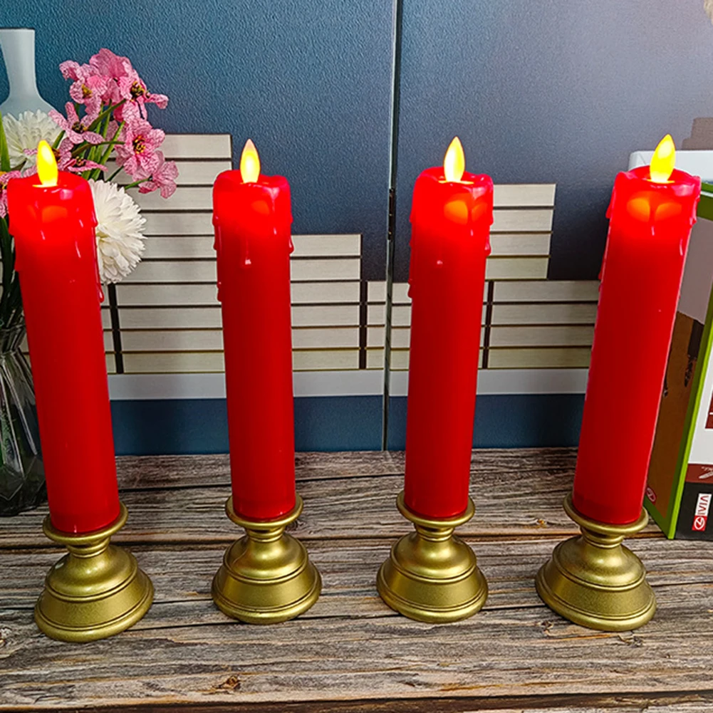 

Атмосферные свечи светильник питанием от батареи, имитация длинного стержня, светодиодная беспламенная свеча, романтическая настольная св...