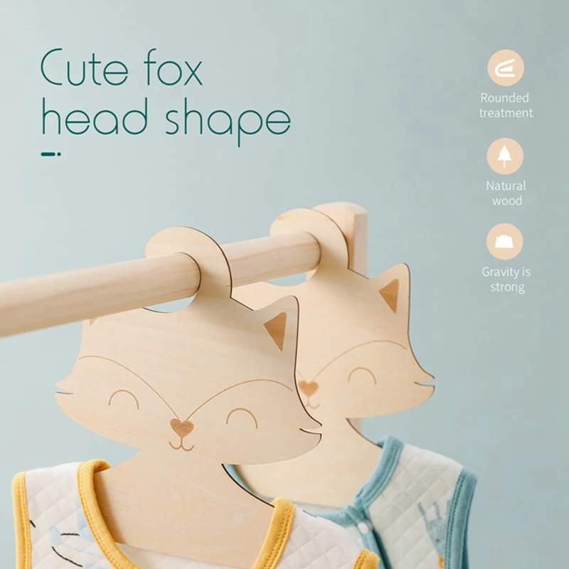 10 шт. деревянная вешалка для одежды в скандинавском стиле с милой лисой