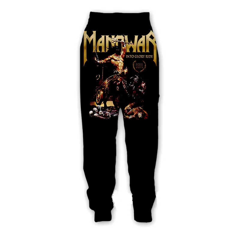 

Fashion 3D printing Manowar Band casual pants, sports pants, straight leg pants, sports pants, jogging pants, long pants