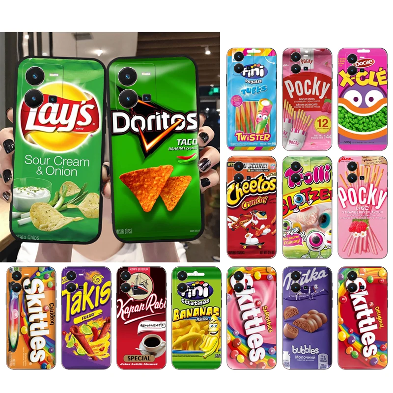 

Snacks Chocolate Biscuit Milk Phone Case for VIVO Y53S Y33S Y22S Y11S Y31 Y21 Y70 Y20 Y21S Y72 Y35 Y51 Y01 V23E V21 V23 V21E