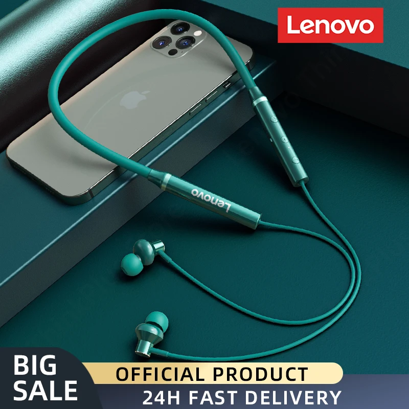 

Оригинальные наушники Lenovo с Bluetooth HE05X, беспроводные наушники, магнитные наушники с шейным ободом, водонепроницаемая Спортивная гарнитура с ...