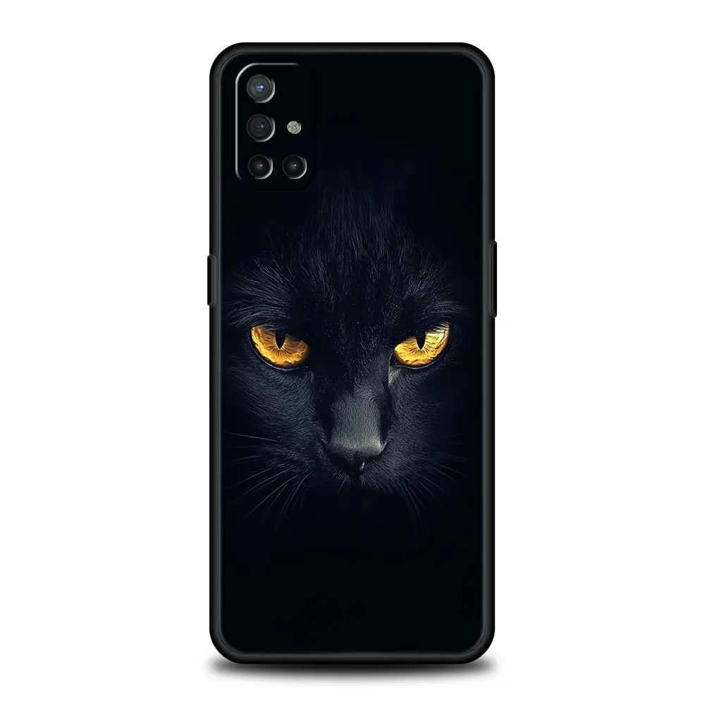 Фото Чехол для телефона OnePlus 12 11 10 9 Pro 9T 12R 10R 9R 9RT 10T 8T 8 7 6T 7T Nord 2T CE 2 5G N200 N10 N100 Cover Black Cat №5