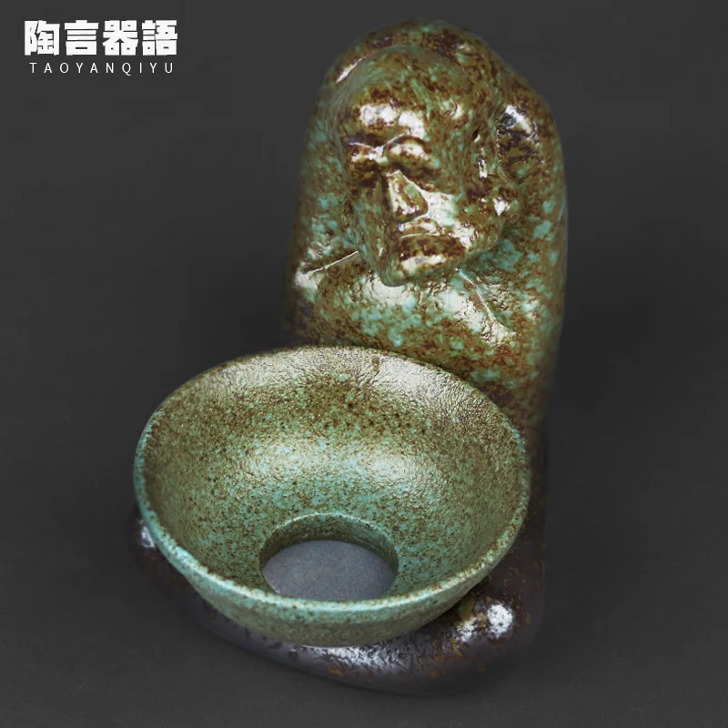 

Retro pottery volcanic rock Dharma ornaments tea strainer Kung Fu tea ceremony spare parts coffee table matching tea strainer