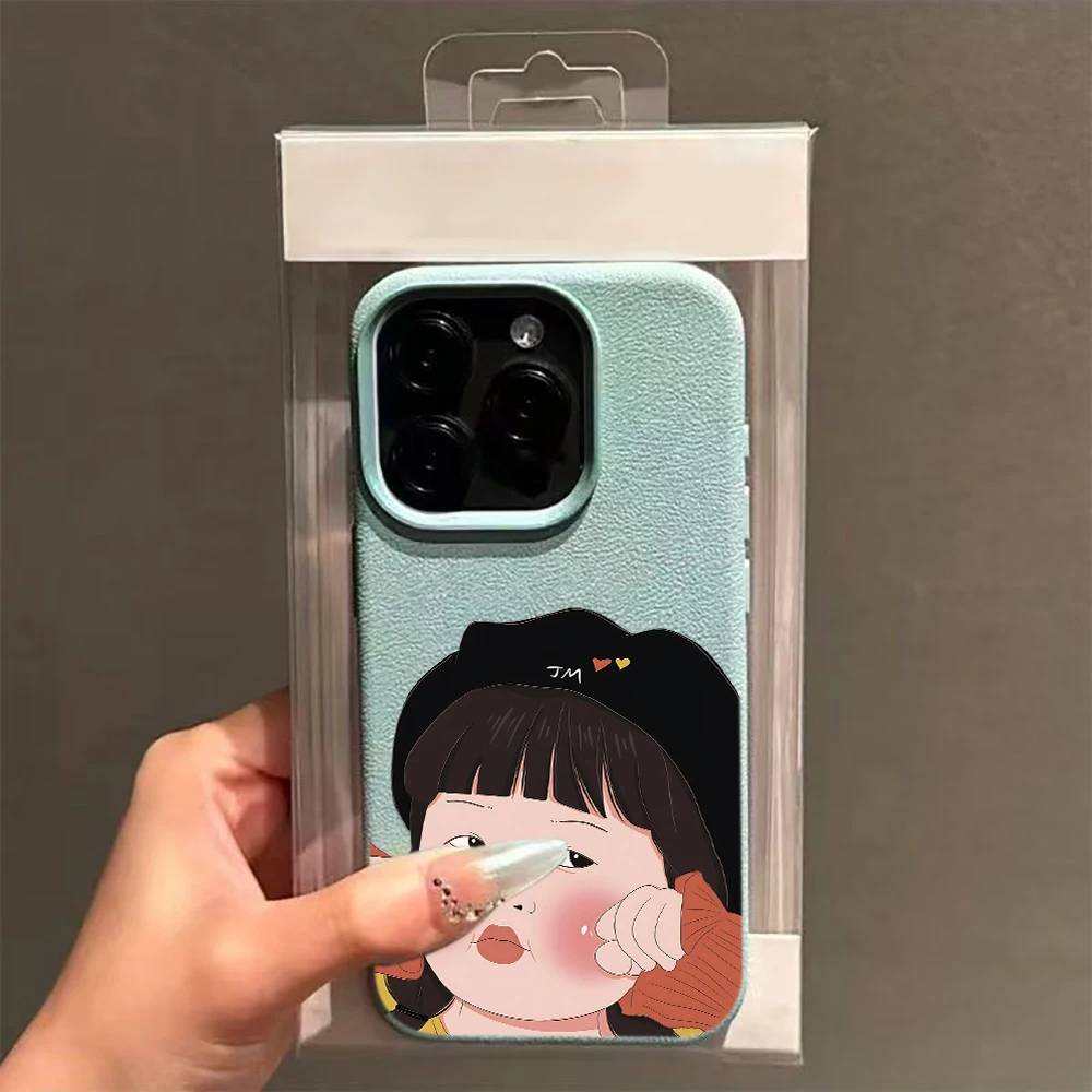 Фото Мягкий чехол для iPhone 11 12 13 14 15 16 17 Pro Max Plus Air с креативным дизайном и забавным изображением милой девушки №2