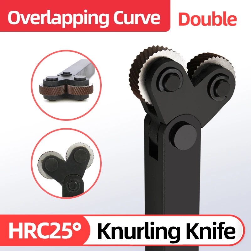 

Reticulated Knurling Knife Steel Lathe Tool Holder Hob +2pcs Inner Hole Embossing Wheel 0.3mm-2.0mm Optional