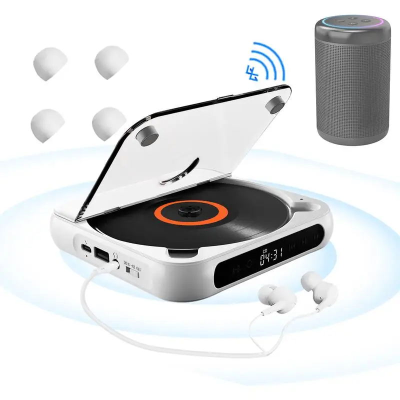 

Портативный музыкальный проигрыватель с сенсорным управлением, с наушниками, персональный дисковый проигрыватель с противоударным и чистым звуком, перезаряжаемый