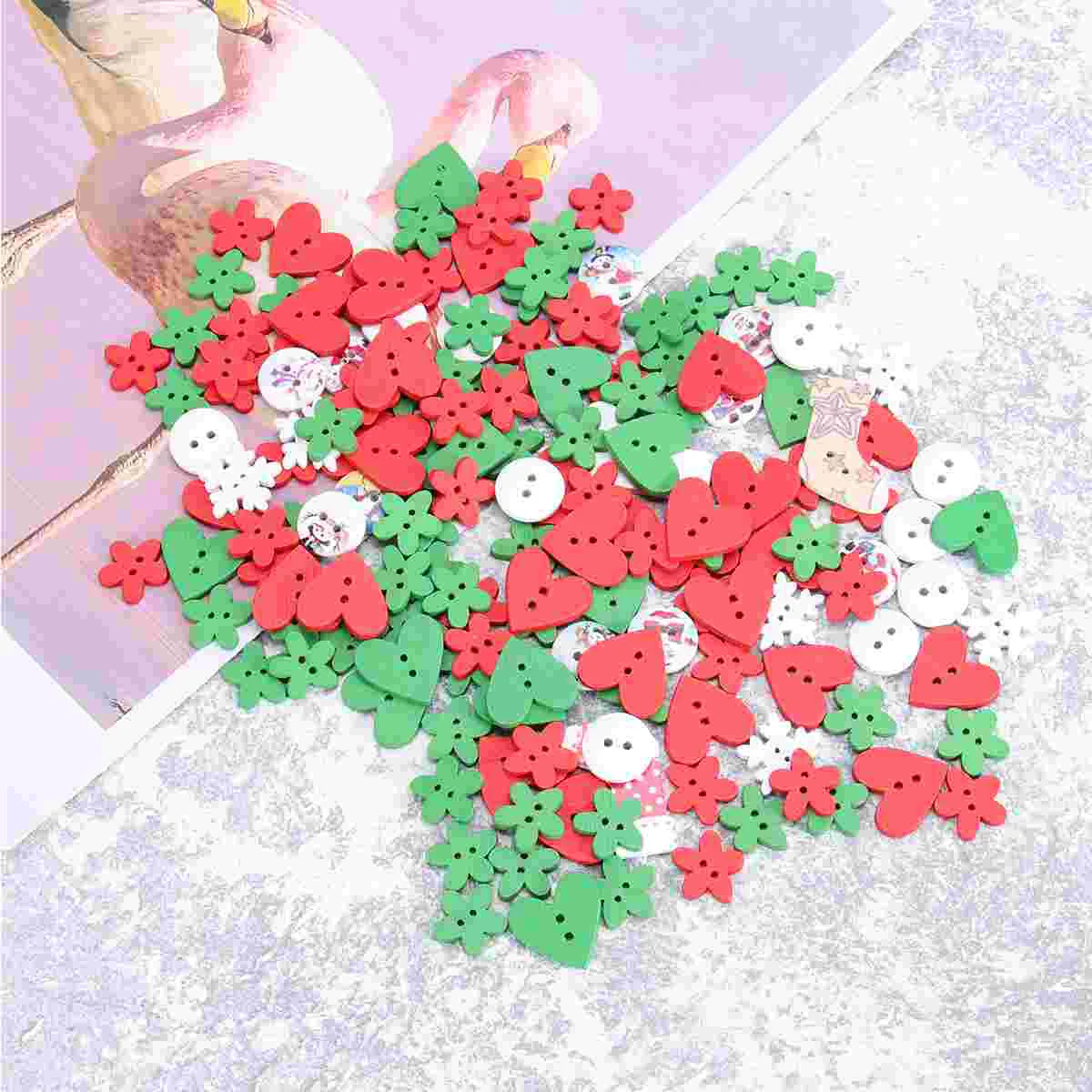 

Buttons Christmas Wooden Sewing Button Holiday Wood Craftscrapbooking Embellishmentsnovelty Fastener Crochet Crafts Heart