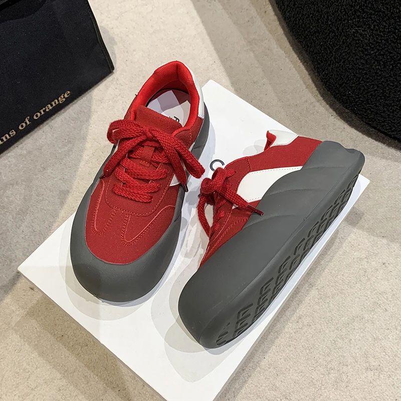 

Retro Woman Shoes Wedge Basket 2023 Casual Female Sneakers Modis Clogs Platform Round Toe Mixed Colors Sports Cute Creepers New