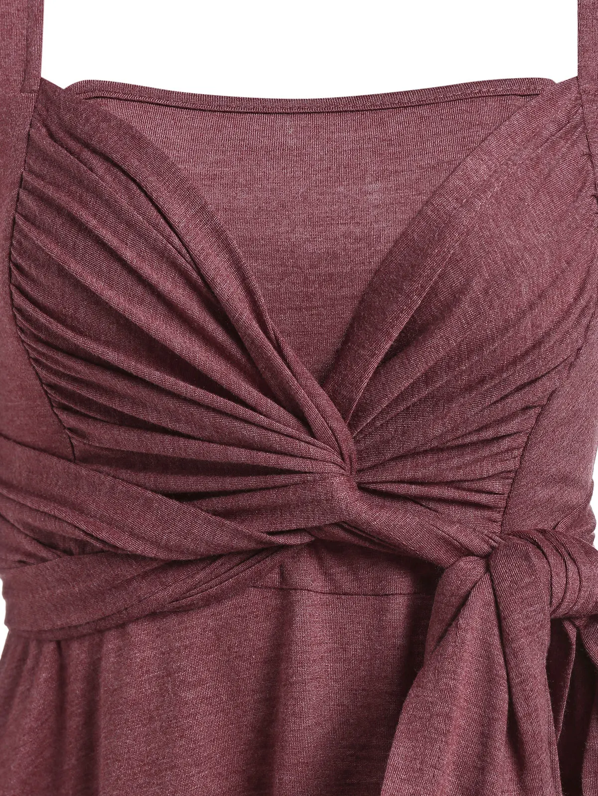 Футболка с квадратным вырезом и завязками на талии | Женская одежда