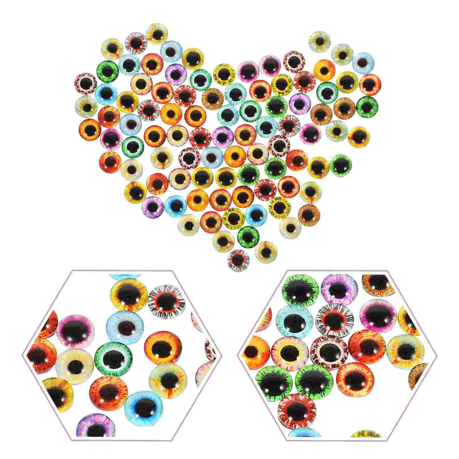 

100 Pcs Artificial Eyes DIY Supplies Eyeball Stained Glass Patches Colorful Jewelry Simulated