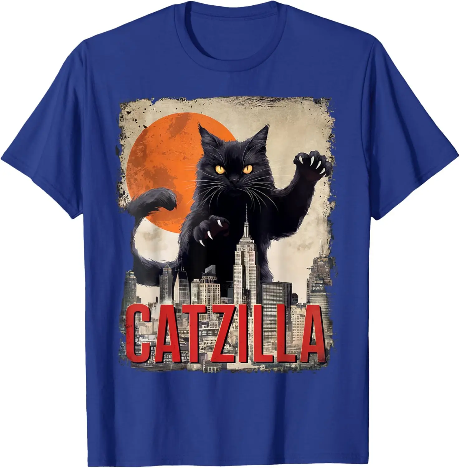 Забавная футболка Catzilla Cat Art подарки для детей футболки с рисунком аниме мужчин