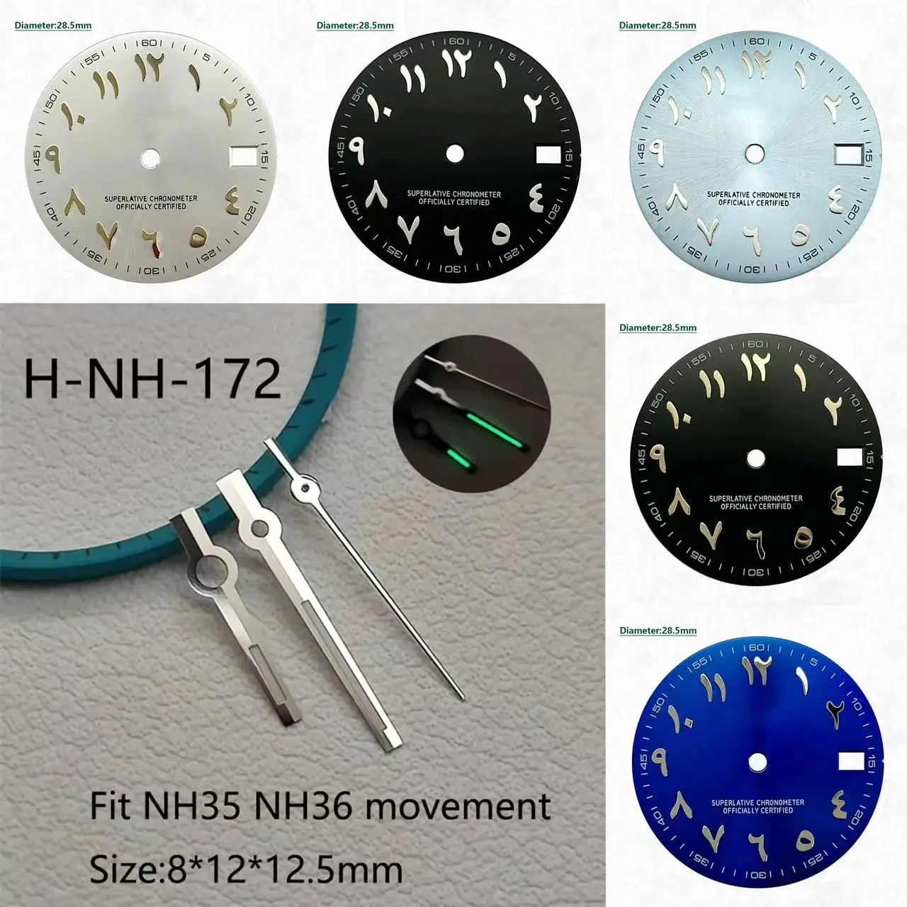 Циферблат NH35 с арабской шкалой 28 5 мм