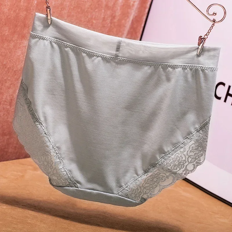 Новинка 2023 женские кружевные брифы с завышенной талией большого размера женское