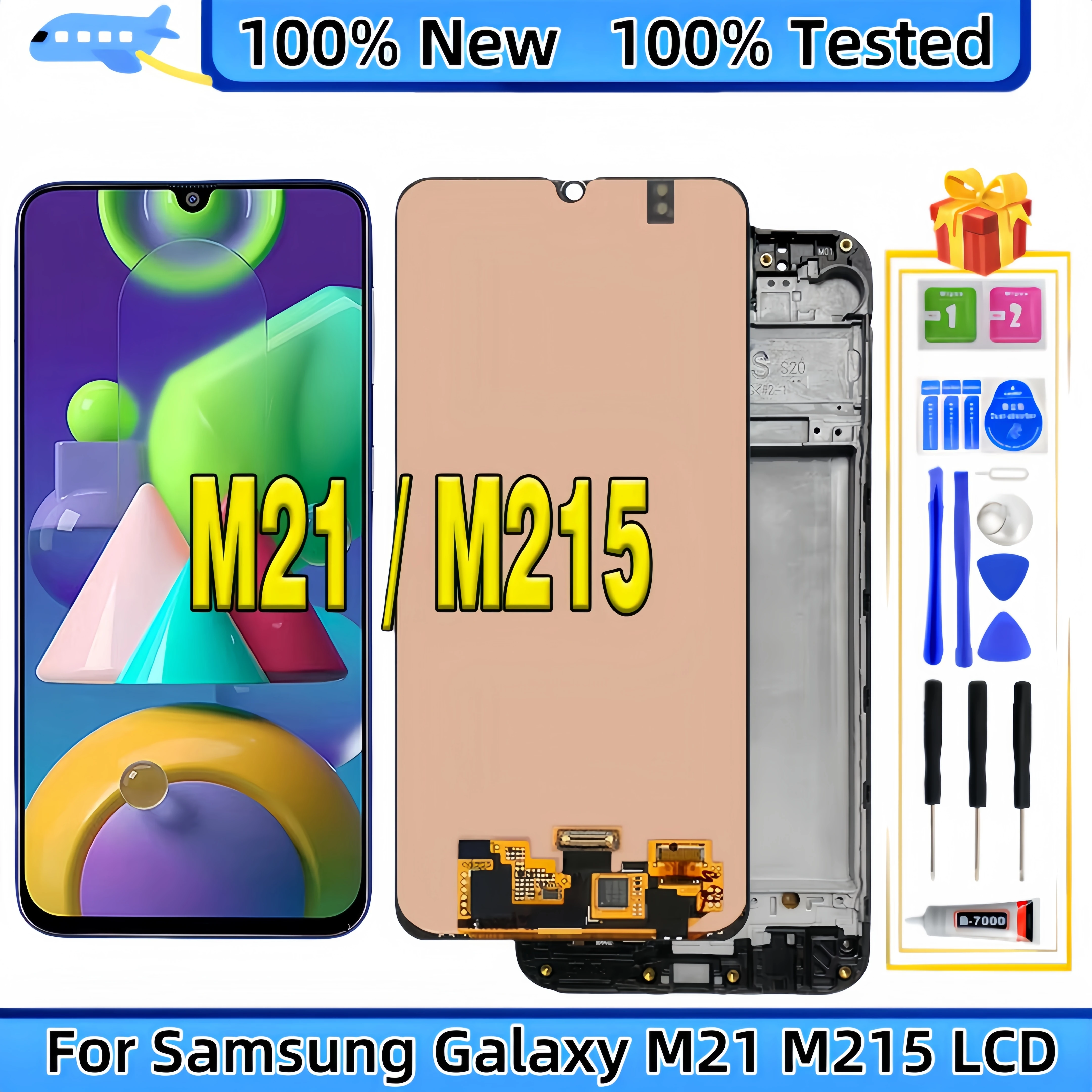 Для Samsung Galaxy M21 M215 SM-M215F SM-M215F/DS SM-M215F/DSN ЖК-дисплей сменный преобразователь