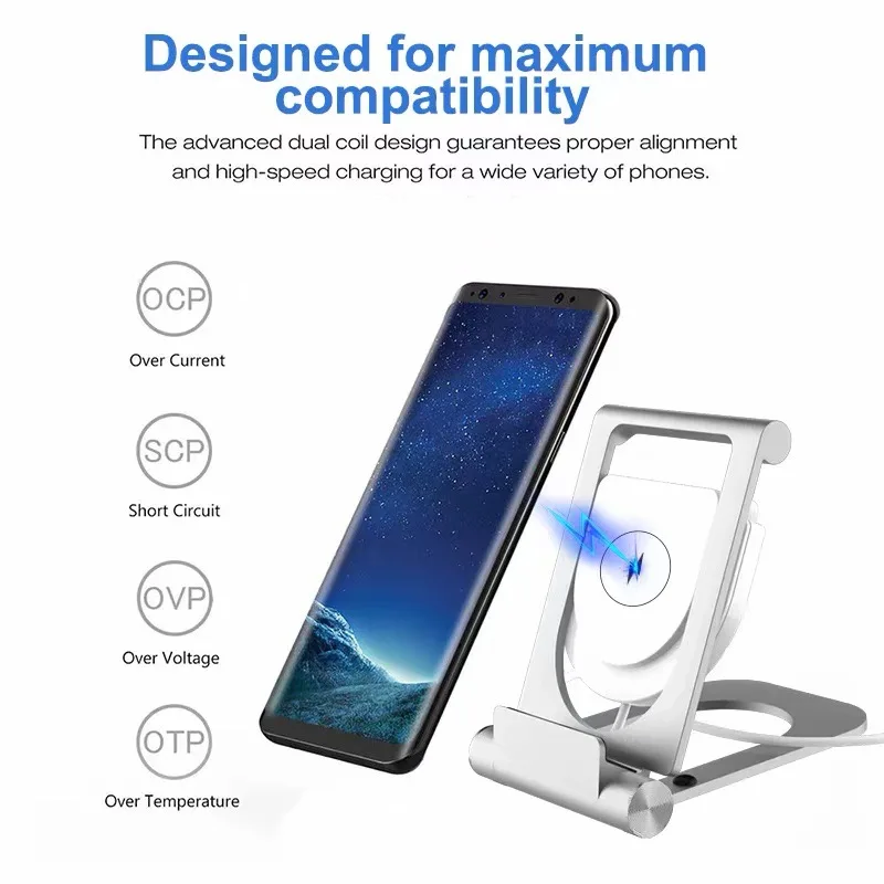 

HX - 01 mobile desktop wireless charging stents aluminum alloy desktop wireless charger