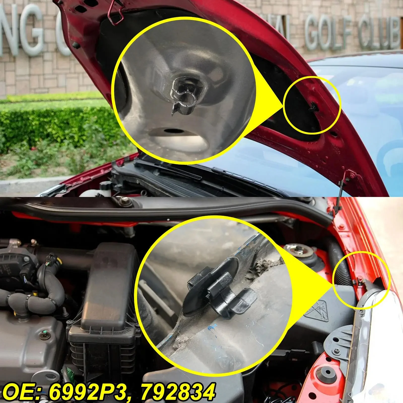 2 шт. для Peugeot 1007106206 3063008 407 Partner B9 капот стержень опора держатель зажим фиксатор