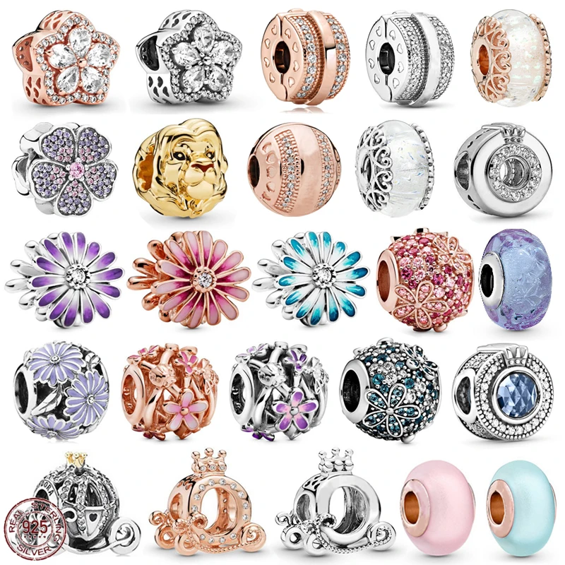 

Женская бусина-Шарм из серебра 100% пробы в виде цветка маргаритки или тыквы