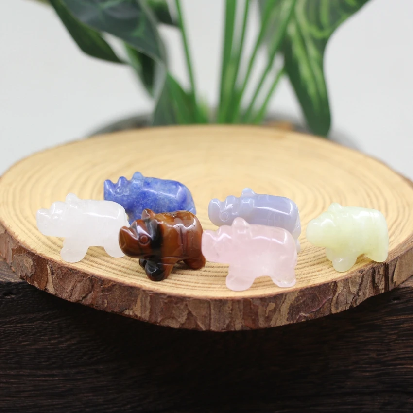 Купи 1 Inch Mini Rhinoceros Statue Home Decor Carved Gemstone Crafts Reiki Healing Crystal Figurine Rose Quartz Agate Animal Kid Gift за 182 рублей в магазине AliExpress