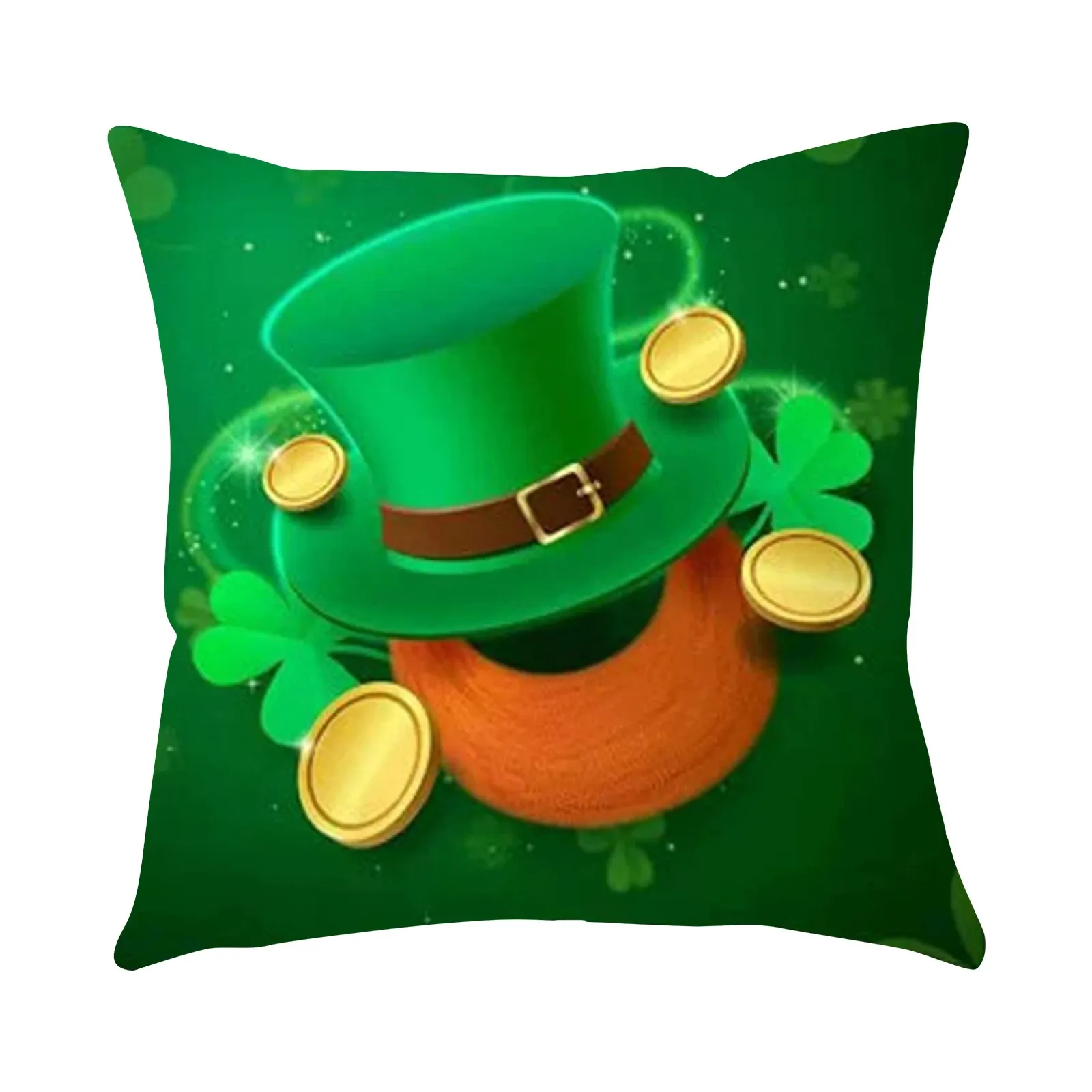 

St. Patrick's Day Pillowcase Ireland National Day Sofa Cushion Cover Clover Printing Seat Car Throw Pillow Cover Decoration 2023