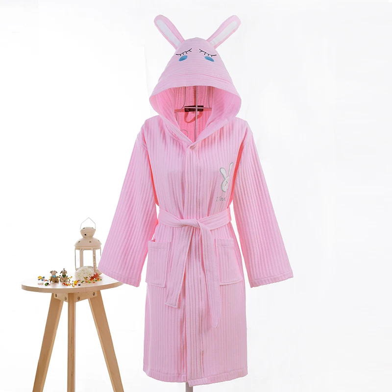 Халат вафельный детский хлопковый с капюшоном банный халат для мальчиков