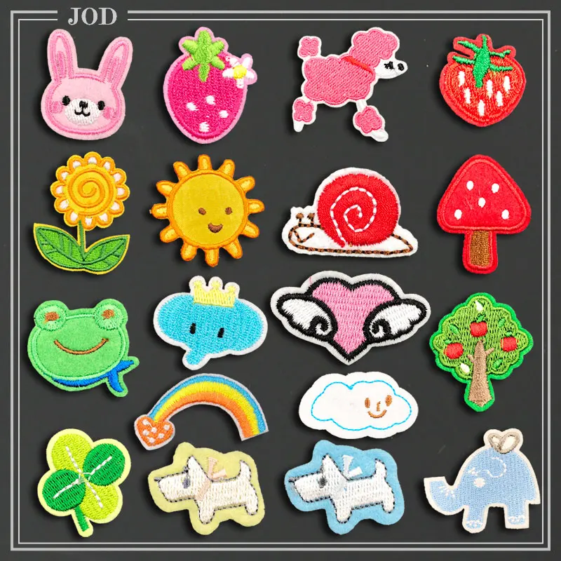 

Mini Small Children Cartoon Patches for Clothing Bag Iron on Patch Applique Sew on Stickers Accessories Badges Kids Garment DIY
