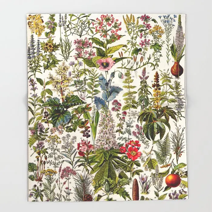 

Throw Blanket Warm Microfiber Blanket Flannel Blanket Floral French Vintage Poster Blanket покрывало на кровать плед для кровати