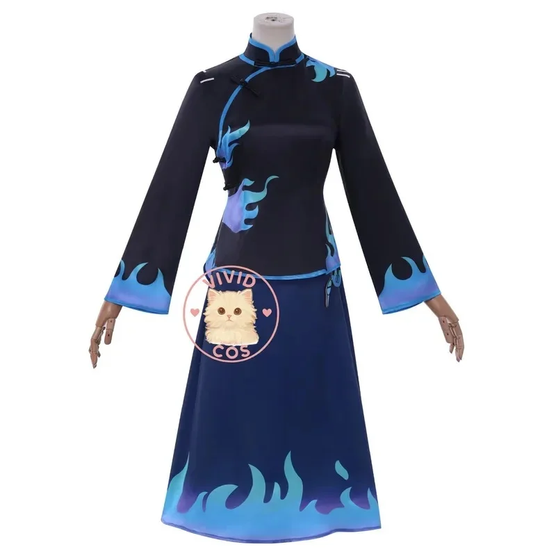 Фото A;3\v,7'd/ Identity v Old Reseller Blue Flower Fire Republic of China Student Style Guochao Cosplay Costume Role-p3;f'6,v;5'b\8/ №5
