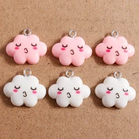 10pcs 2019mm cartoon resin clouds charms for jewelry making cute drop earrings necklaces pendants diy keychain charms supplies