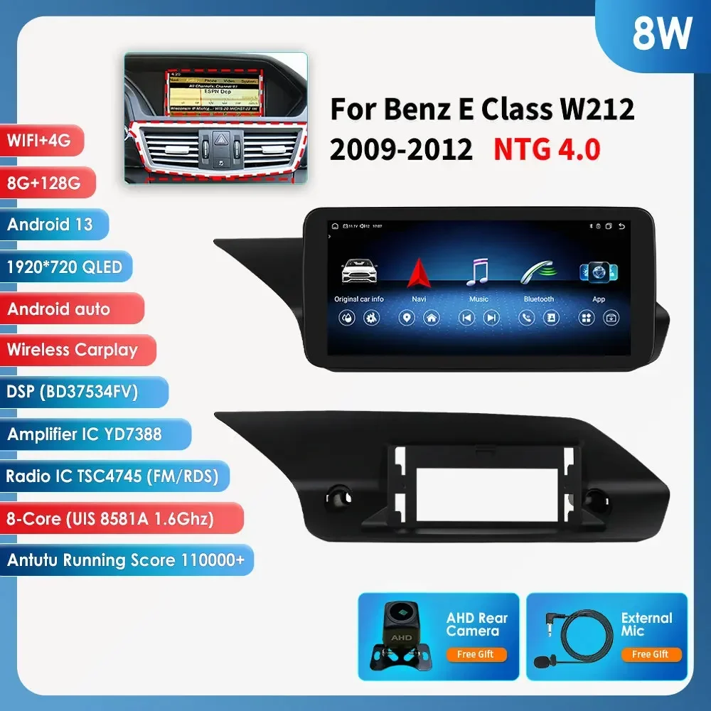 

10,25 "автомобильный экран стерео поддержка Carplay Android Auto для Mercedes Benz W212 E-Class E200 E230 E260 E300 S212 2009-2012 NTG 4.0