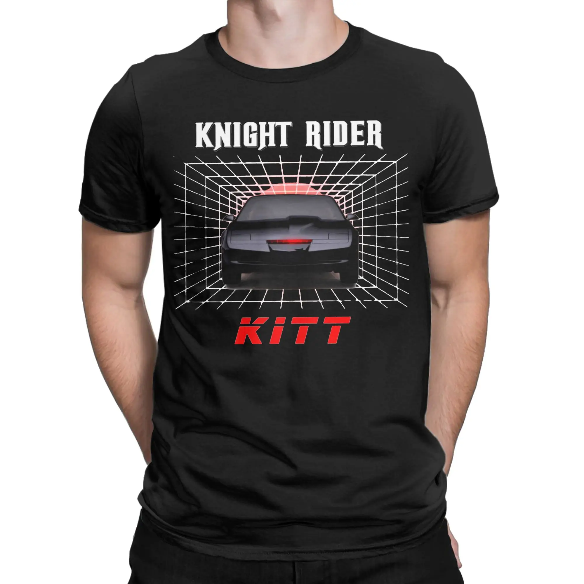 Фото Футболка Hip Hop K2000 Knight Rider KITT, мужская хлопковая футболка с короткими рукавами и круглым вырезом, летняя одежда №2