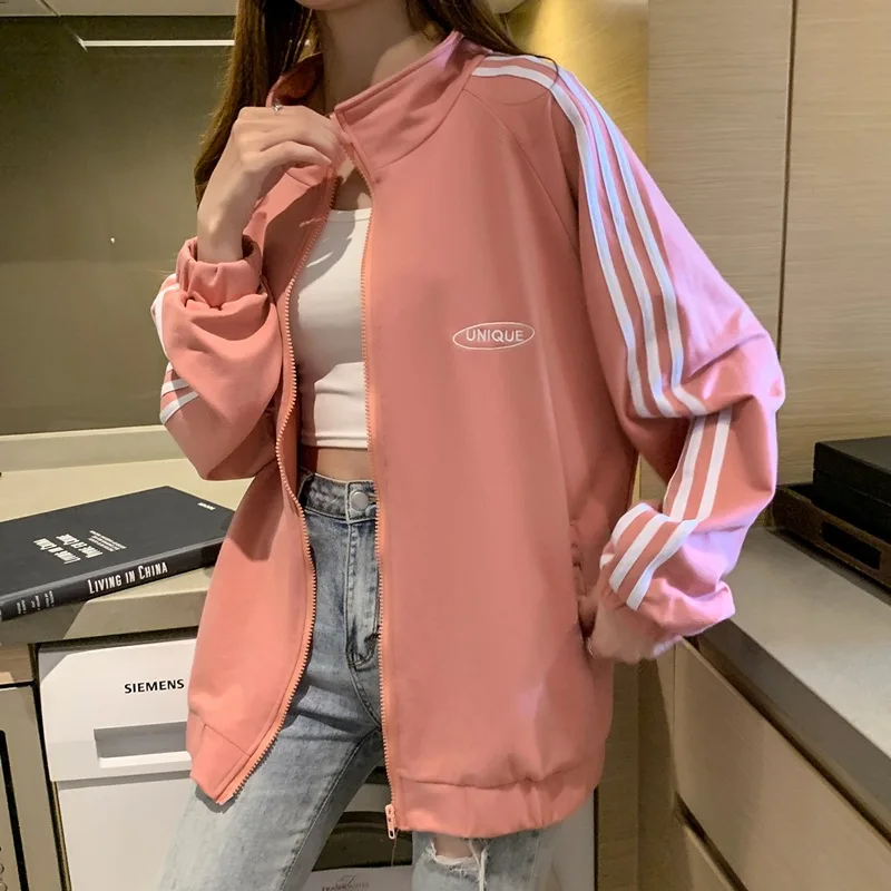 

2022 New Women Zip-up Hoodies Oversized Varsity Jacket for Girls Y2K Oversized Jackets for Women Plus Size Outwear Loose Clothes