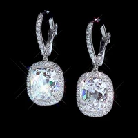 simple elegant dangle earrings for women luxury brilliant cubic glass filledia wedding engagement trendy fashion jewelry