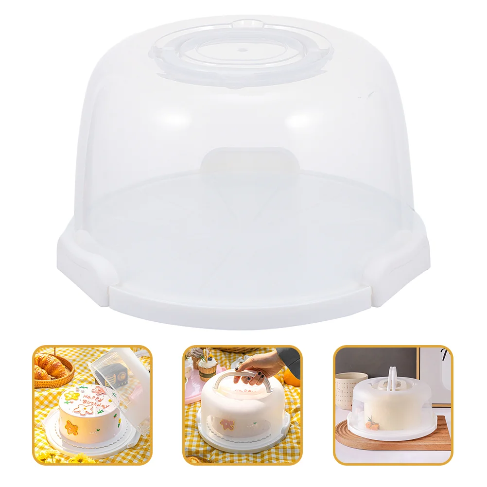 

Cake Box Carrierholder Portable Stand Handle Carrying Container Round Keeper Packing Storage Lids Takerscontainers Lid Case
