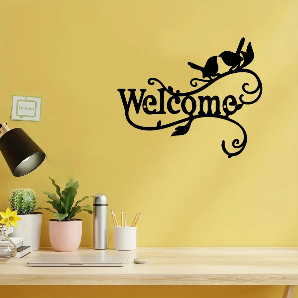 1 Шт. Металлический Настенный Художественный Декор В Форме Птицы На Ветке: