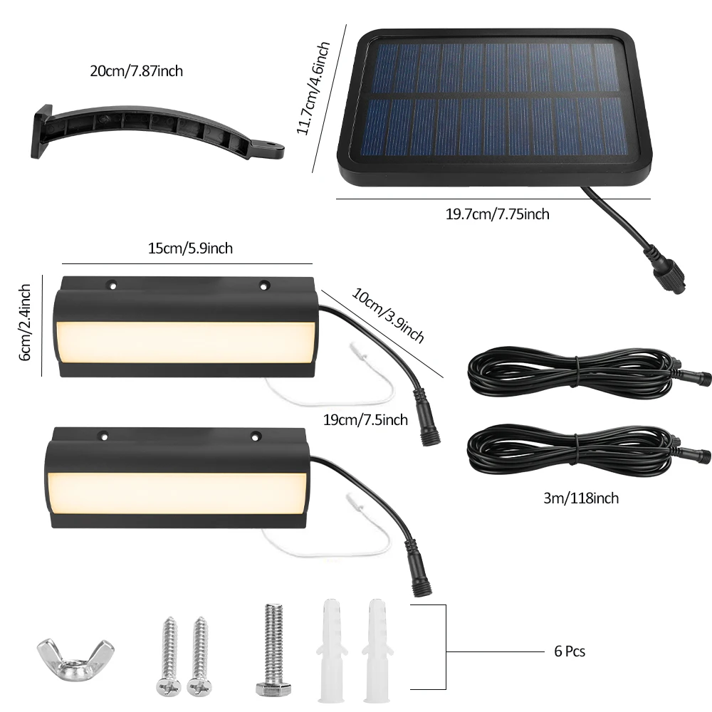 Подвесной светильник на солнечной батарее двойная лампа для сада с разделением