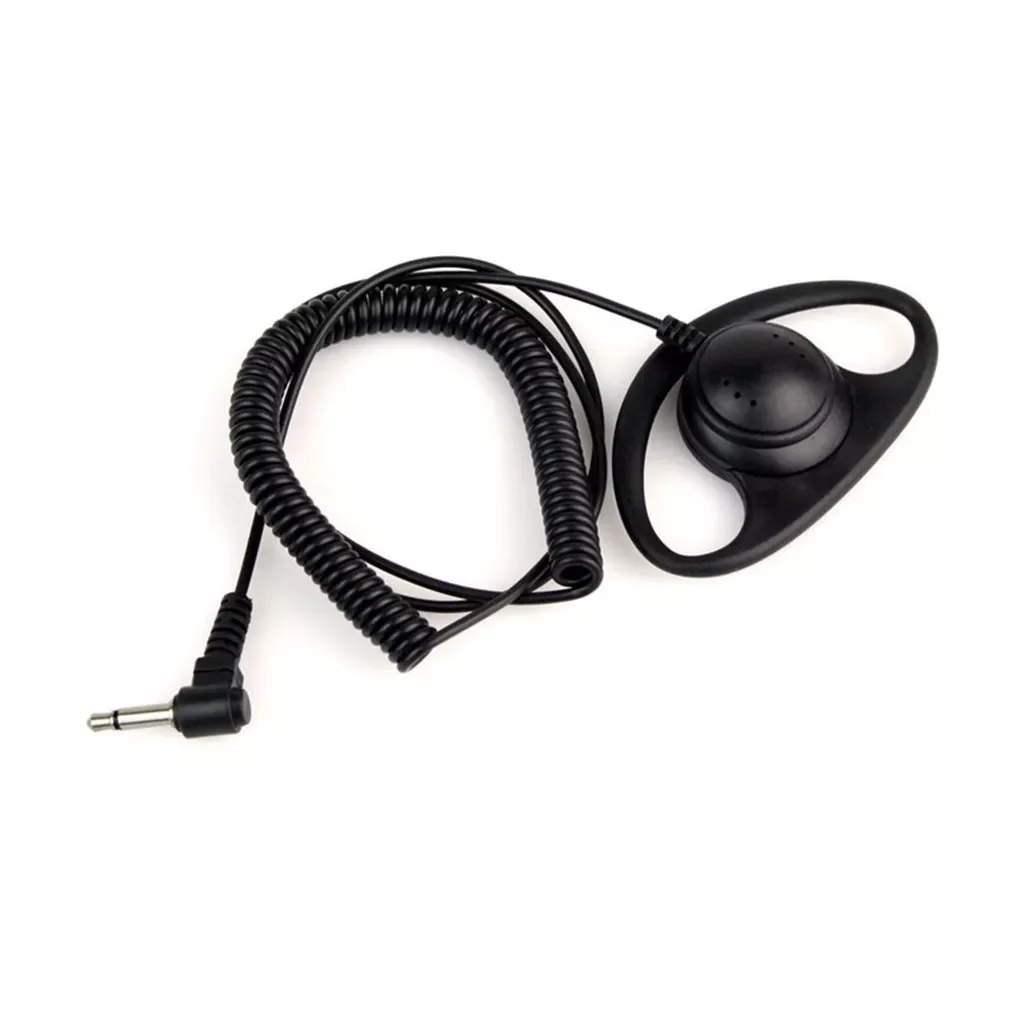 

Portable One PCS 3.5mm Curved Jack D-Shape Listening Only Headset Earphone For Two Radio Transceivers Walkie Radio