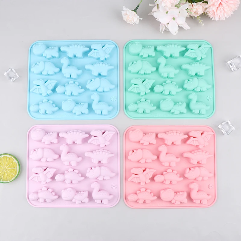 

1 Pc 12 Grids 3D Dinosaur Silicone Fondant Chocolate Candy Mould DIY Biscuit Cake Candle Soap Crafts Baking Pastry Decor Mold