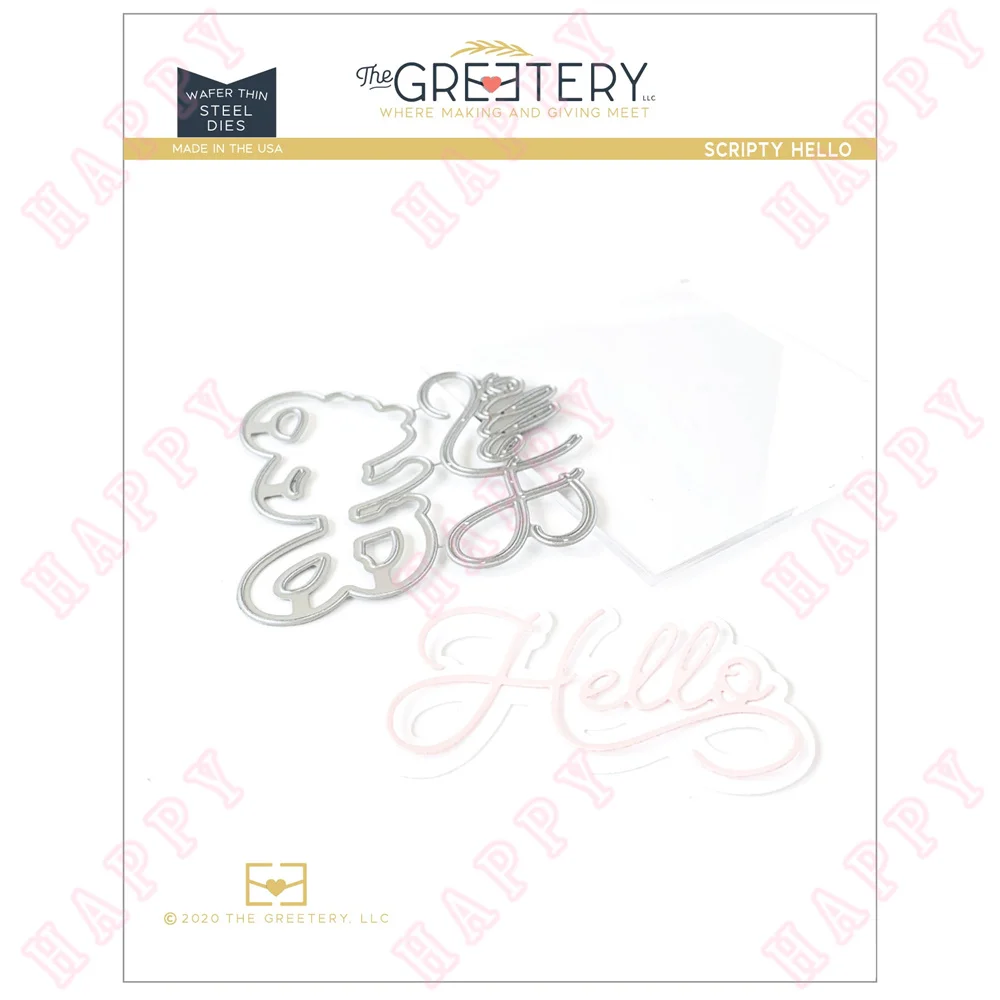 

2Selling Season Product New Scripty Hello Metal Cutting Dies Scrapbook Diary Diy Decoration Paper Craft Template Card Handmade