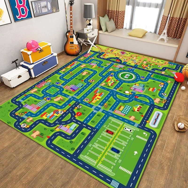 

Kids Carpet Playmat Highway 3D Playroom Rug 120x160cm Extra Large Toddler Activity Mat for Race Cars Toys Gift for Boys & Girls