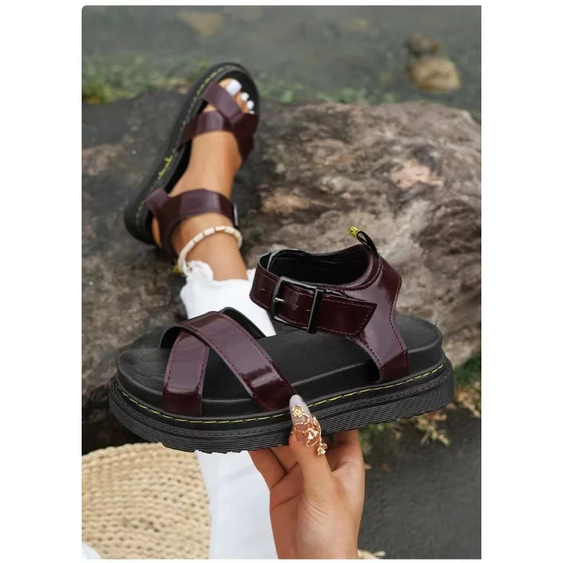 

Сандалии женские на платформе и высоком каблуке, босоножки на танкетке, Повседневная модная обувь с открытым носком, лето