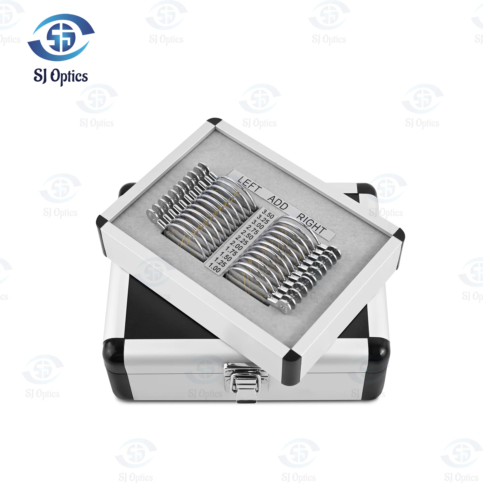 

22 шт., оптическое оборудование, набор прогрессивных пробных линз, офтальмологические инструменты, стеклянное кольцо, алюминиевый корпус, коробка с пробной рамкой