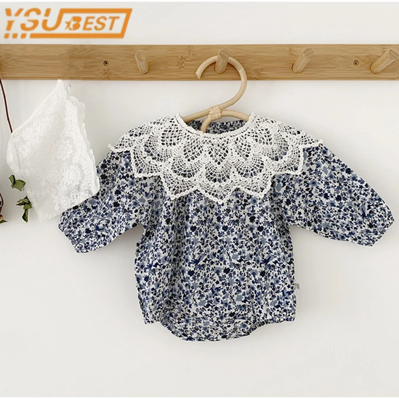 

Демисезонный комбинезон для новорожденных девочек с воротником в виде листьев лотоса одежда для малышей Вязаные комбинезоны трикотажные д...