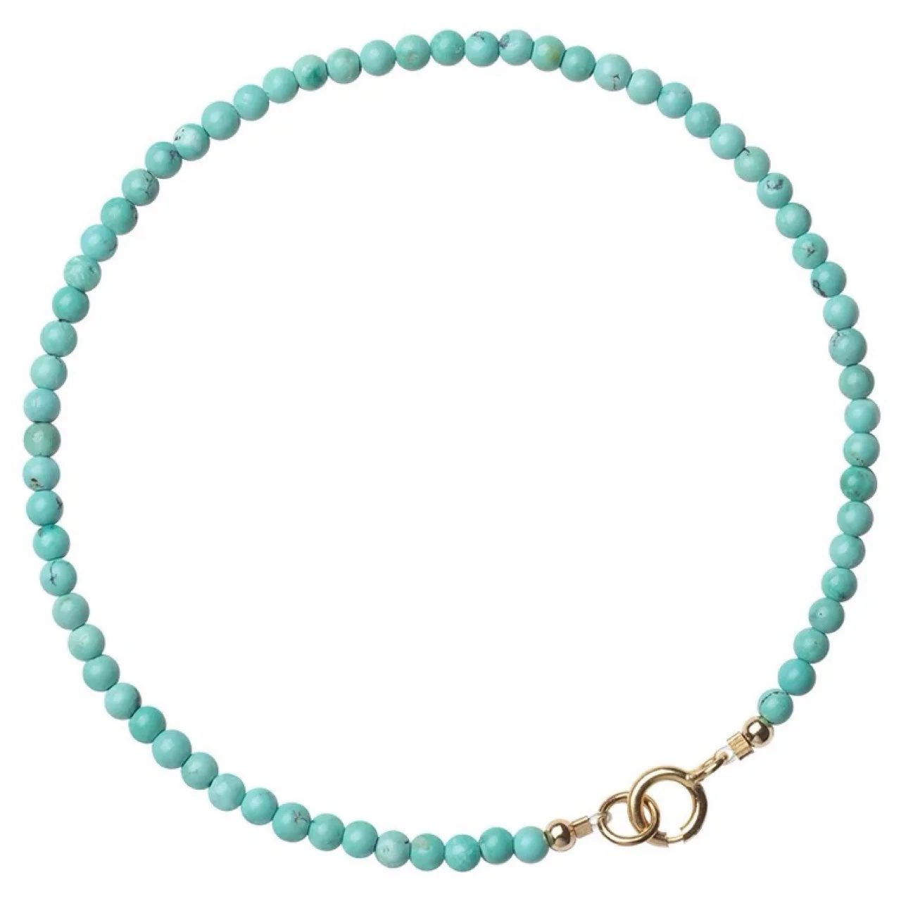 

Wholesale Genuine Turquoise Natural Stone Bracelet Real 3mm Round Beads Fine Jewelry for Women