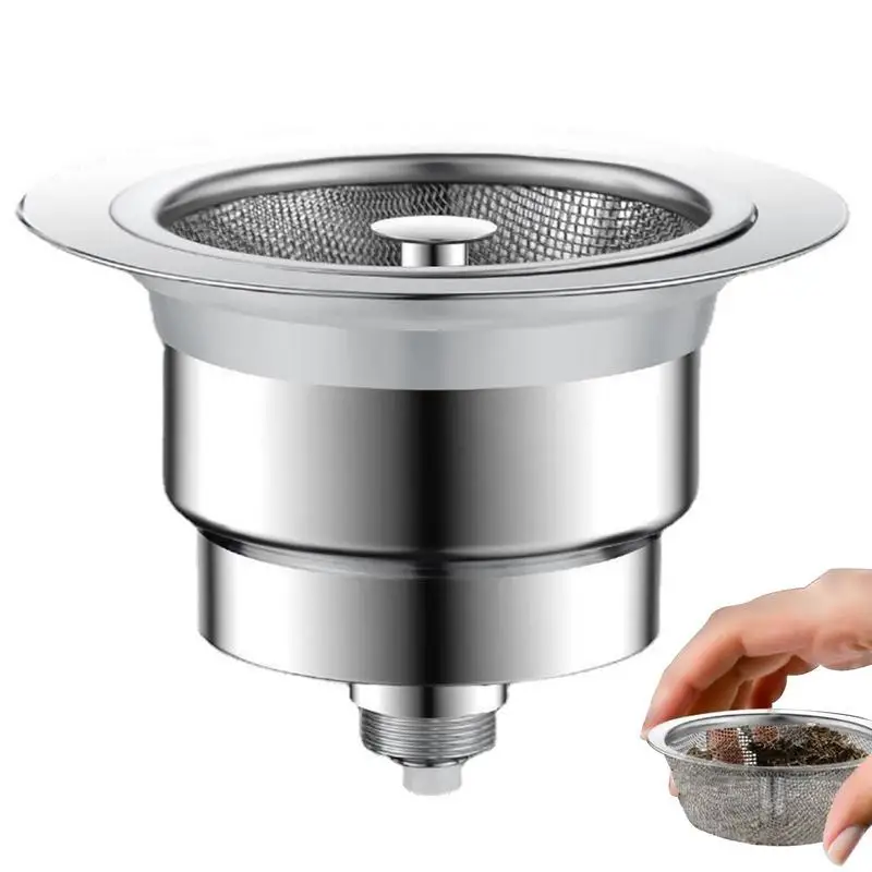 

Сетчатый фильтр для раковины, кухонный сетчатый фильтр из нержавеющей стали для раковины, многоразовый фильтр для слива кухонной раковины