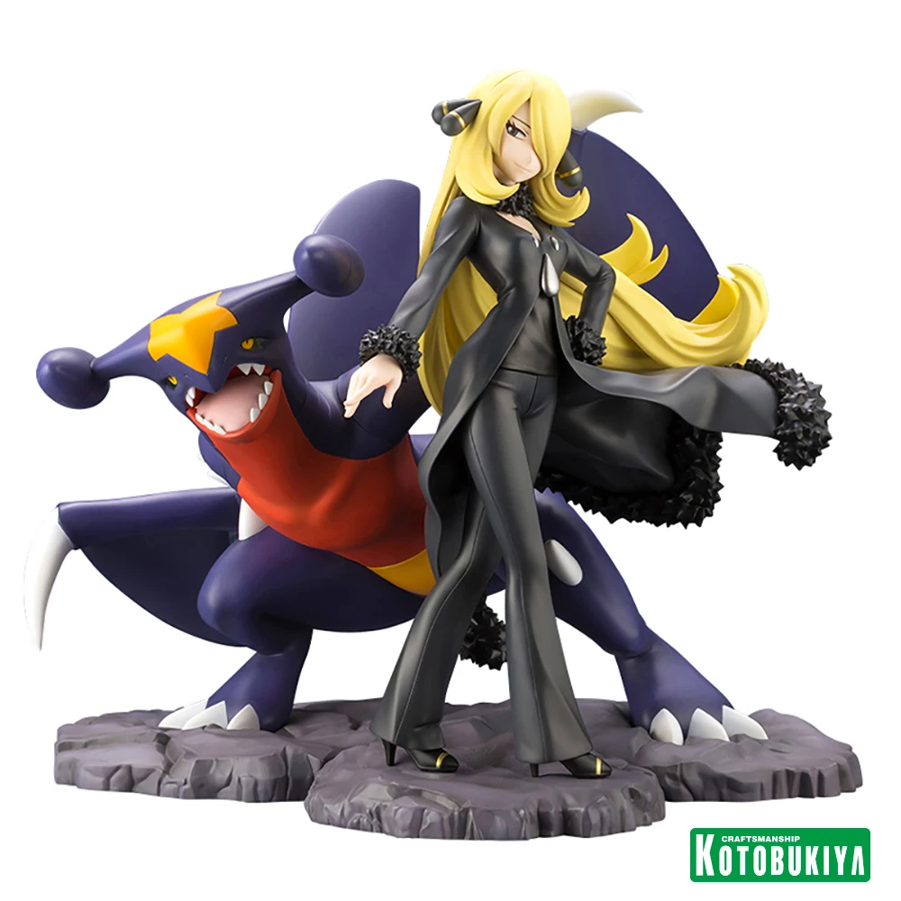 

Kotobukiya Original Statue Pokemon Figures Cynthia Garchomp 1/8 Anime Figure Action Figure Toys Collectile Model Gifs