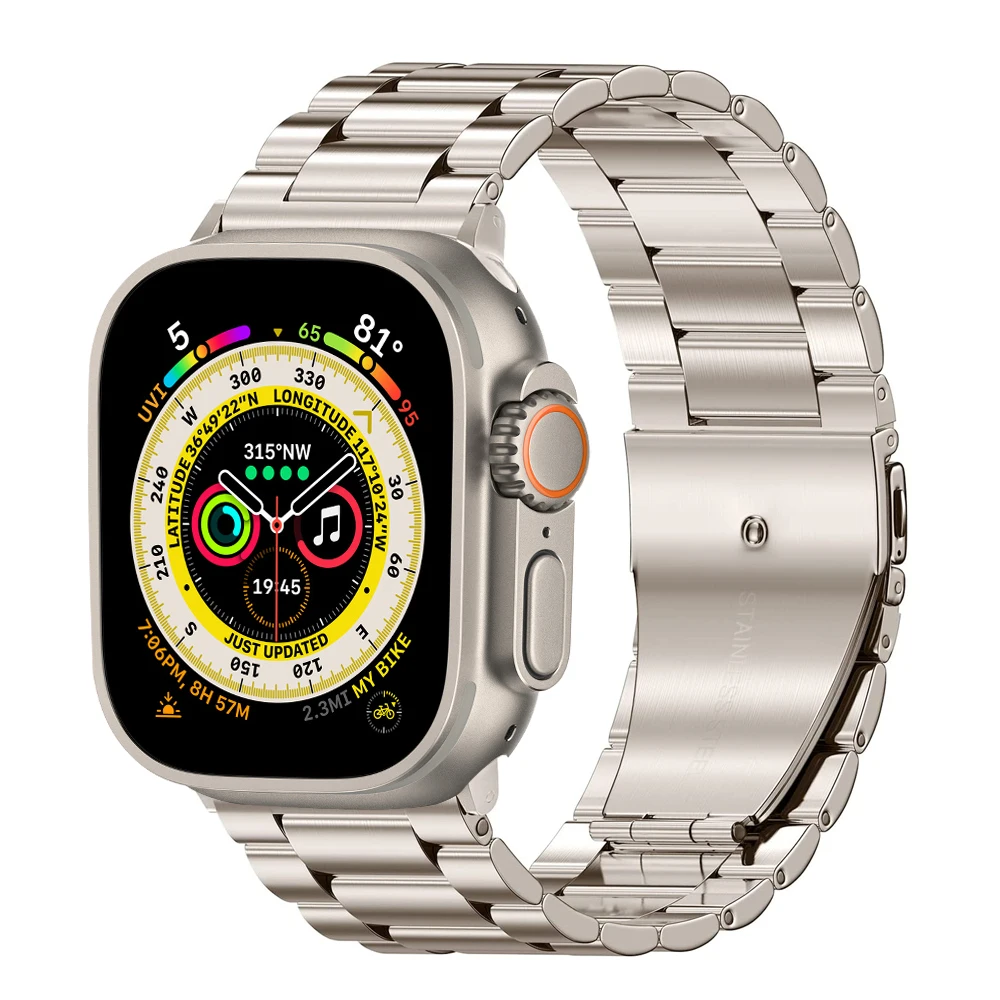 

Metal Wristband for Apple Watch Ultra Band 49mm 45mm 44mm 42mm Stainless Steel Strap for iWatch SE 8 7 6 5 3 Correa 41mm 40mm