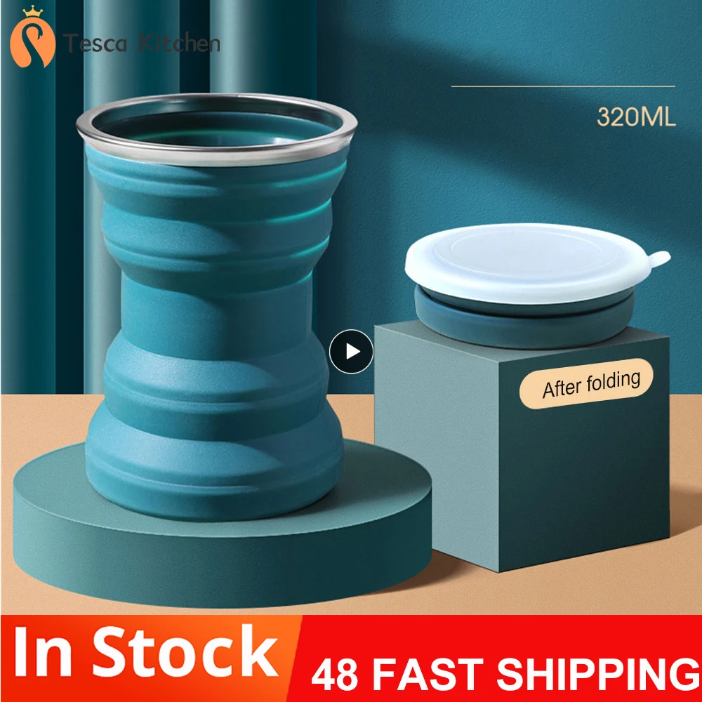 

Scald Resistant Water Cup Portable Silicone Thermal Water Bottle Folding Storage Collapsible Water Cups Tazas High Temperature